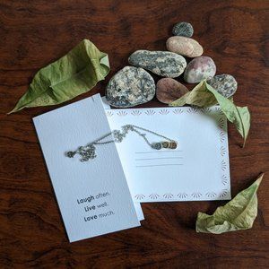 Live Laugh Love 2 Silver Charm Necklace 16-18"